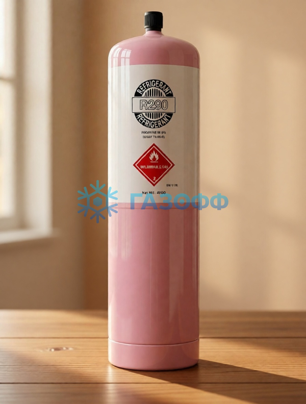 Фреон R290 (Пропан) 0,4кг с клапаном шредера