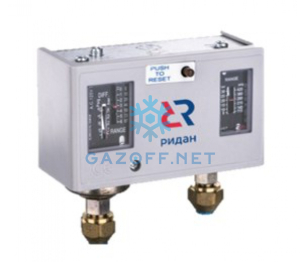 Реле давления (прессостат) Ридан KP15 (сброс авт. HP/LP) сигнал LP, IP44 (-0,5...6/8...30 bar)