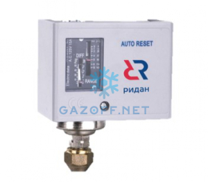 Реле давления (прессостат) Ридан KP6W авт. HP (под отбортовку 1/4&amp;quot;/ 6мм) IP44 (10...45 bar)